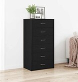 VidaXL Dressoir met 6 lades 50x34x96 cm spaanplaat zwart eikenkleurig