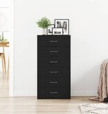 VidaXL Dressoir met 6 lades 50x34x96 cm spaanplaat zwart eikenkleurig