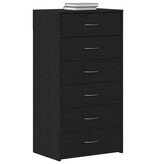 VidaXL Dressoir met 6 lades 50x34x96 cm spaanplaat zwart eikenkleurig