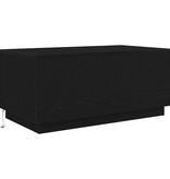 VidaXL Salontafel met LED-verlichting 90x50x40 cm zwart eiken