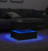 VidaXL Salontafel met LED-verlichting 50x50x40 cm zwart eikenkleurig