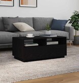 VidaXL Salontafel met LED-verlichting 90x49x40 cm zwart eiken