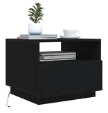 VidaXL Salontafel met LED-verlichting 50x49x40 cm zwart eiken