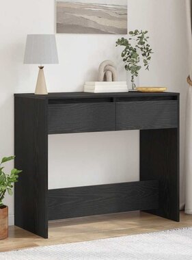 VidaXL Wandtafel 89x41x76,5 cm spaanplaat zwart eikenkleurig