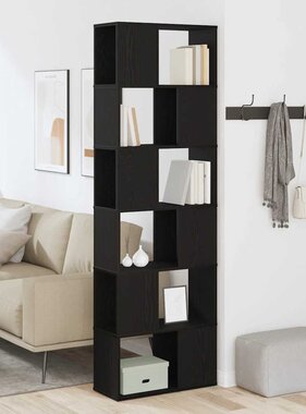 VidaXL Boekenkast/kamerscherm 60x24x186 cm zwart eikenkleurig