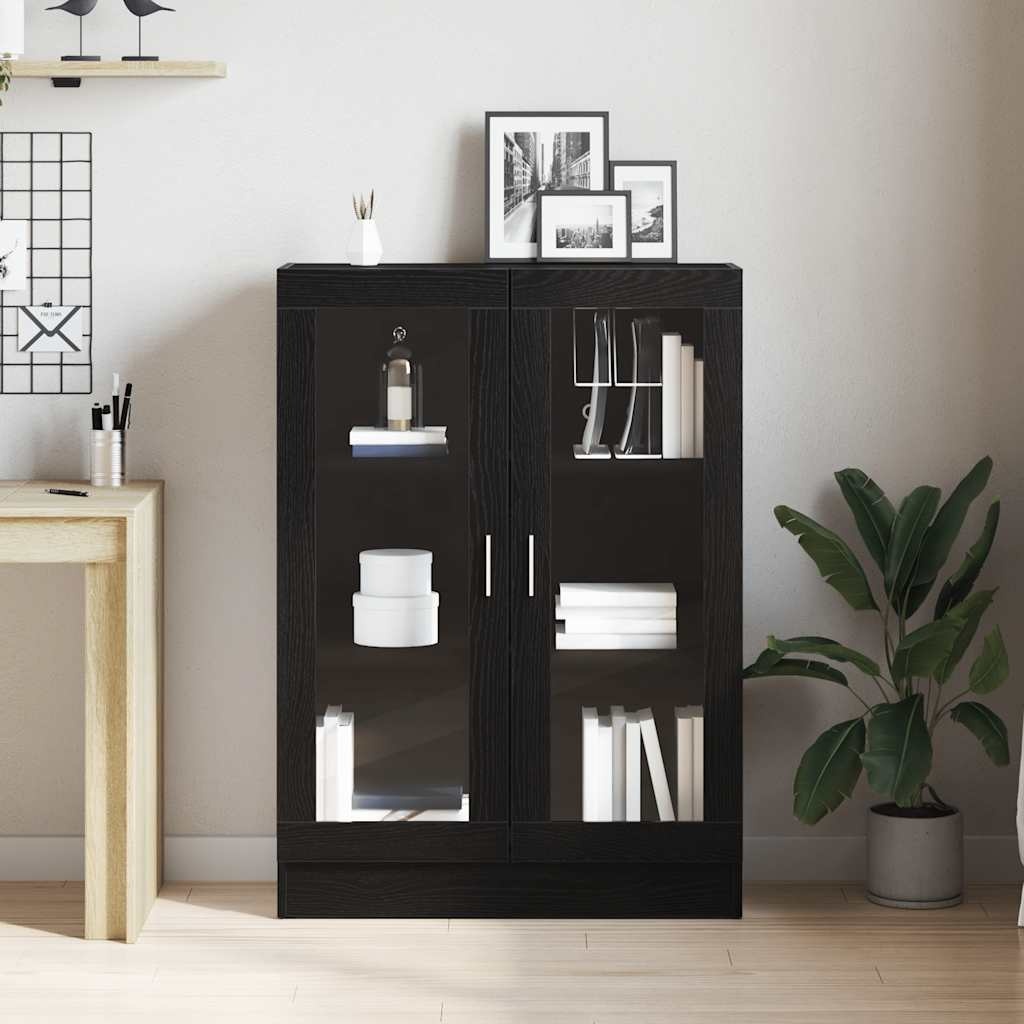 VidaXL Boekenkast 82,5x30,5x115 cm spaanplaat zwart eikenkleurig
