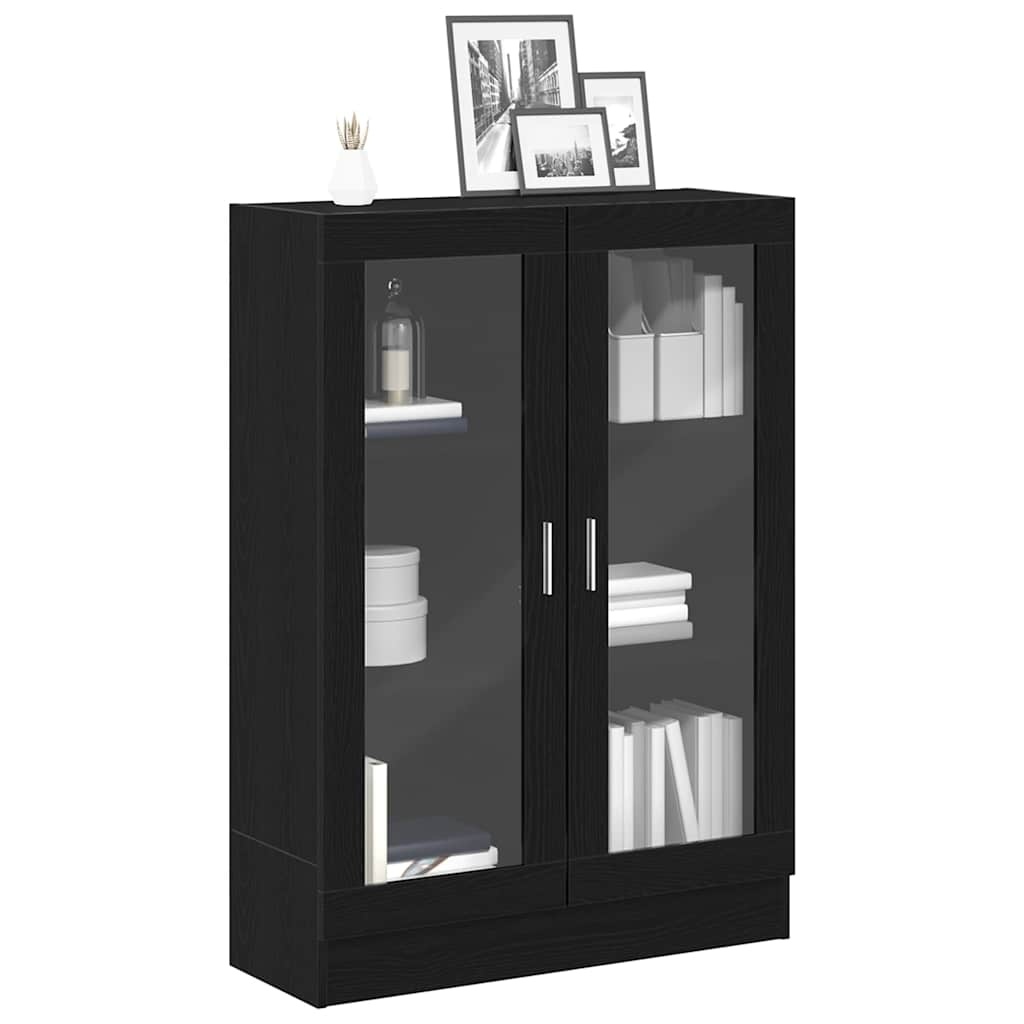 VidaXL Boekenkast 82,5x30,5x115 cm spaanplaat zwart eikenkleurig