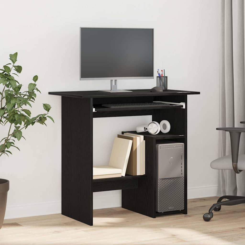 VidaXL Bureau 80x45x74 cm spaanplaat zwart eikenkleurig