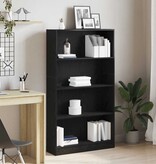 VidaXL Boekenkast 4-laags 80x24x143 cm spaanplaat zwart eikenkleurig