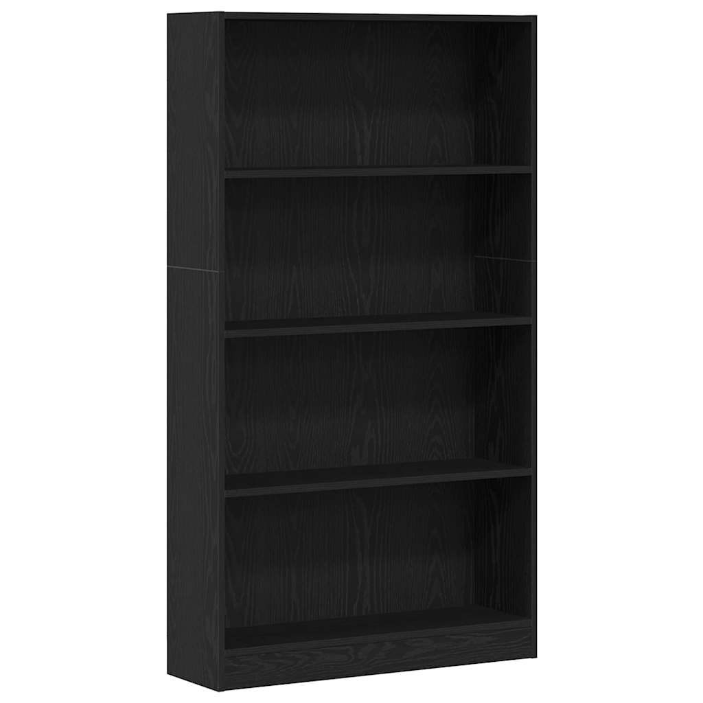 VidaXL Boekenkast 4-laags 80x24x143 cm spaanplaat zwart eikenkleurig