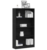 VidaXL Boekenkast 4-laags 80x24x143 cm spaanplaat zwart eikenkleurig