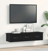 VidaXL Wandkast 88x26x18,5 cm spaanplaat zwart eikenkleurig