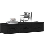 VidaXL Wandkast 88x26x18,5 cm spaanplaat zwart eikenkleurig