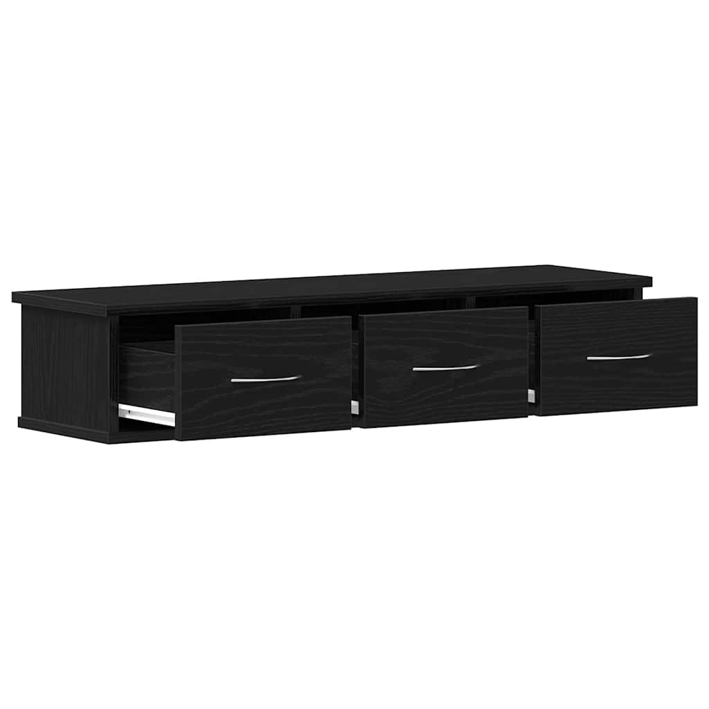VidaXL Wandkast 88x26x18,5 cm spaanplaat zwart eikenkleurig