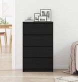 VidaXL Dressoir 60x35x98,5 cm spaanplaat zwart eikenkleurig