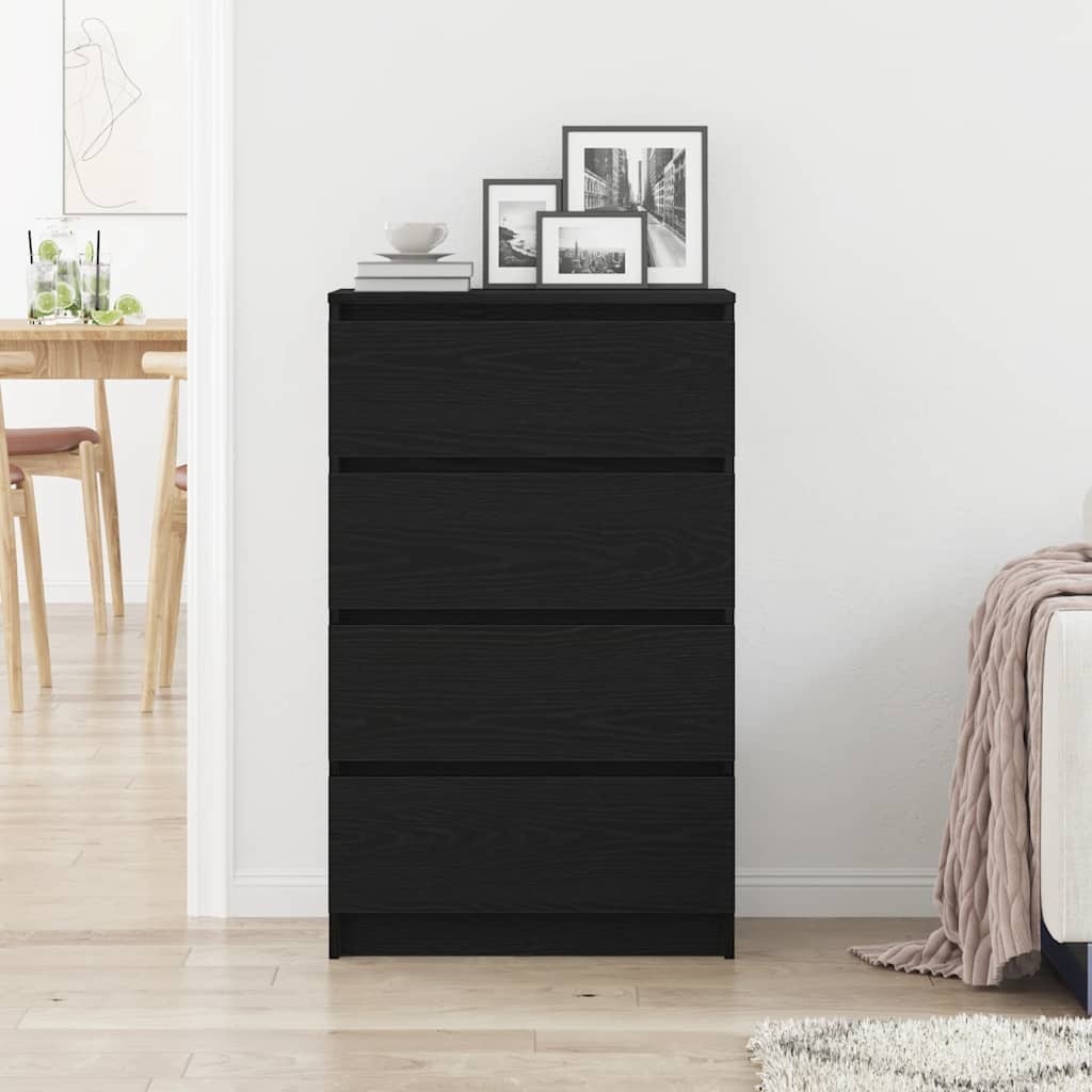 VidaXL Dressoir 60x35x98,5 cm spaanplaat zwart eikenkleurig