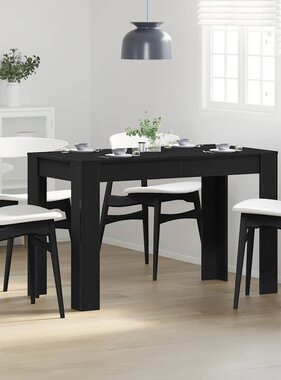 VidaXL Eettafel 120x60x76 cm spaanplaat zwart eikenkleurig
