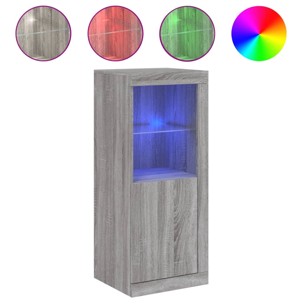 VidaXL Dressoir met LED-verlichting 41x37x100 cm grijs sonoma eiken