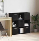 VidaXL Boekenkast 90x28x90 cm bewerkt hout zwart eikenkleur