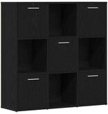VidaXL Boekenkast 90x28x90 cm bewerkt hout zwart eikenkleur