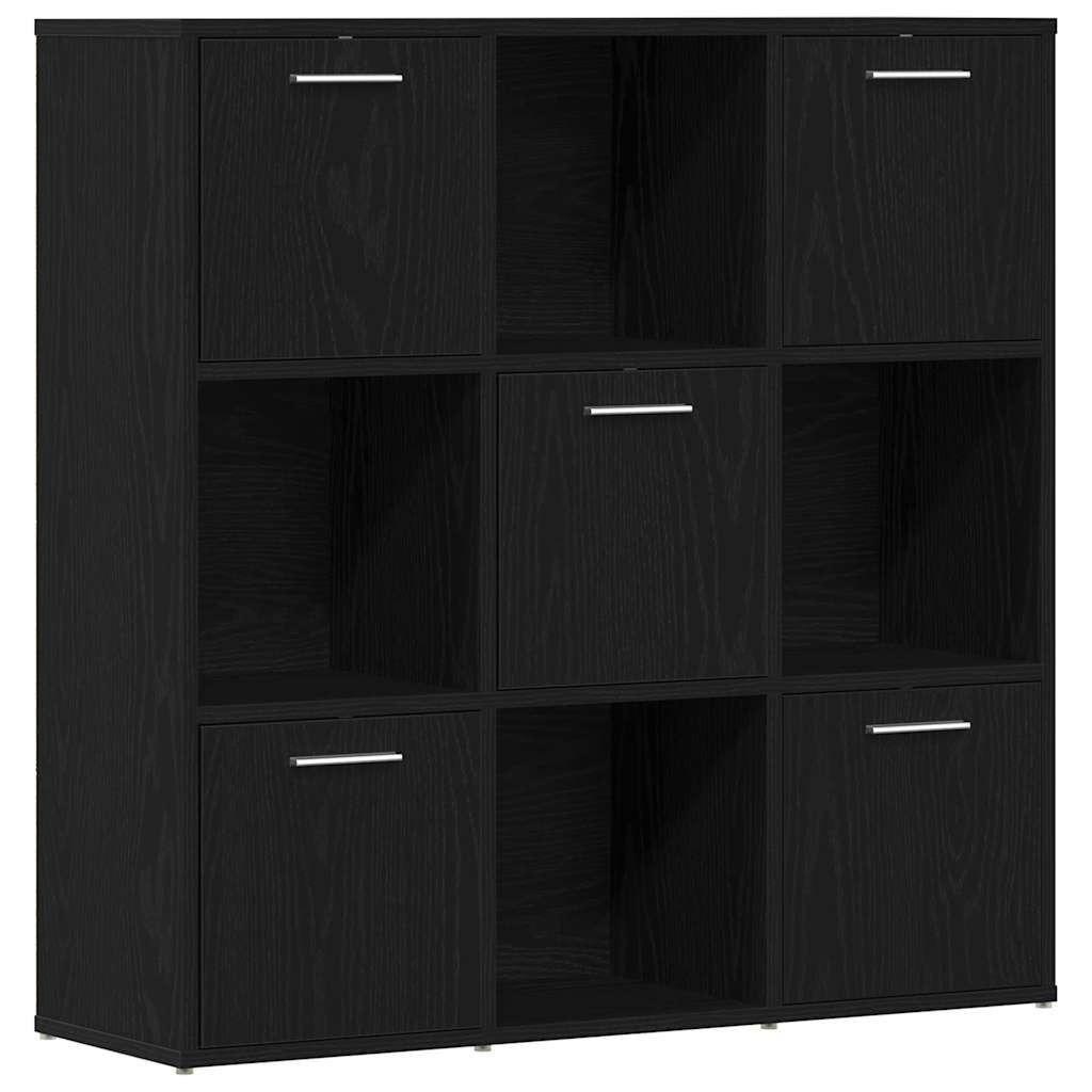 VidaXL Boekenkast 90x28x90 cm bewerkt hout zwart eikenkleur