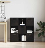 VidaXL Boekenkast 90x28x90 cm bewerkt hout zwart eikenkleur