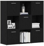 VidaXL Boekenkast 90x28x90 cm bewerkt hout zwart eikenkleur