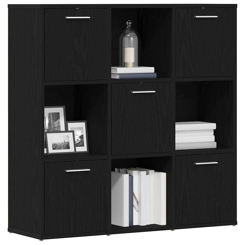 VidaXL Boekenkast 90x28x90 cm bewerkt hout zwart eikenkleur