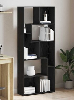 VidaXL Boekenkast 67x24x161 cm bewerkt hout zwart eikenkleurig