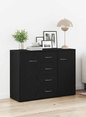 VidaXL Dressoir 88x30x64 cm bewerkt hout zwart eikenkleurig