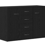 VidaXL Dressoir 88x30x64 cm bewerkt hout zwart eikenkleurig