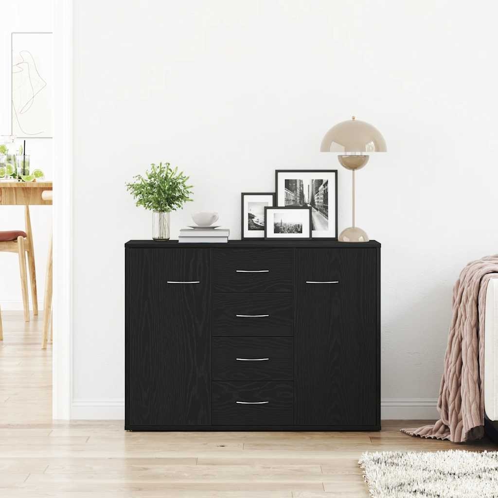 VidaXL Dressoir 88x30x64 cm bewerkt hout zwart eikenkleurig