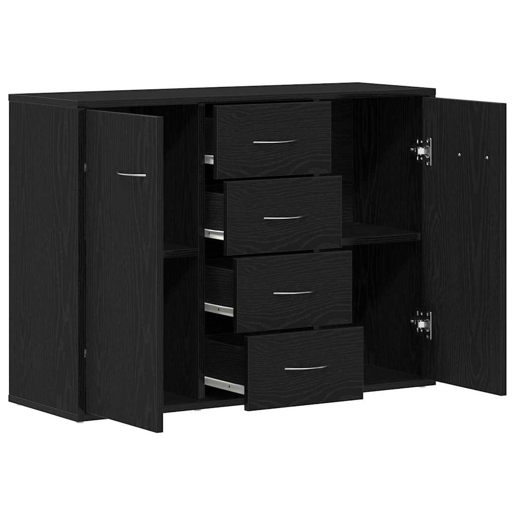 VidaXL Dressoir 88x30x64 cm bewerkt hout zwart eikenkleurig
