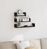 VidaXL Wandschappen 3 st bewerkt hout zwart eiken