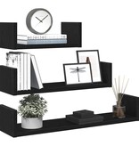 VidaXL Wandschappen 3 st bewerkt hout zwart eiken