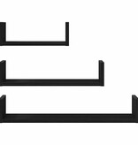 VidaXL Wandschappen 3 st bewerkt hout zwart eiken