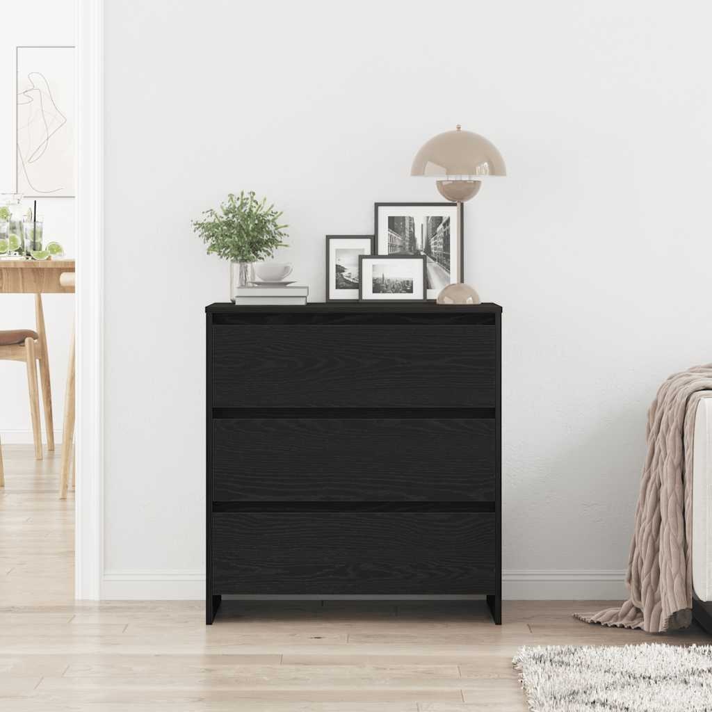 VidaXL Dressoir 70x41x75 cm bewerkt hout zwart eikenkleur