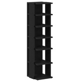 VidaXL Schoenenkasten 2 st 25x27x102 cm bewerkt hout zwart eikenkleur