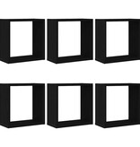 VidaXL Wandschappen kubus 6 st 30x15x30 cm bewerkt hout zwart eiken