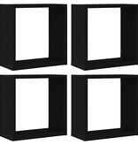 VidaXL Wandschappen kubus 4 st 30x15x30 cm bewerkt hout zwart eiken