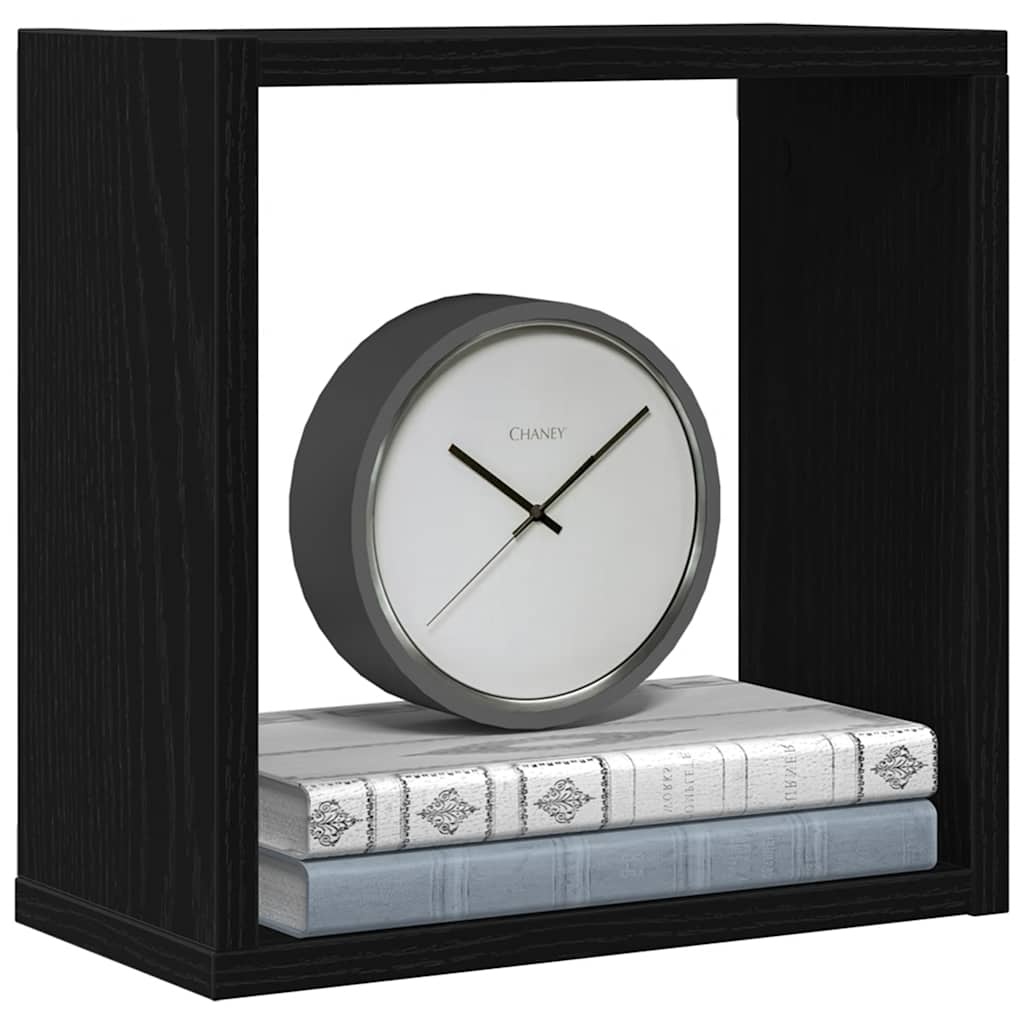 VidaXL Wandschappen kubus 4 st 30x15x30 cm bewerkt hout zwart eiken