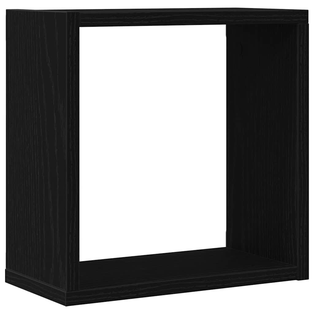 VidaXL Wandschappen kubus 4 st 30x15x30 cm bewerkt hout zwart eiken