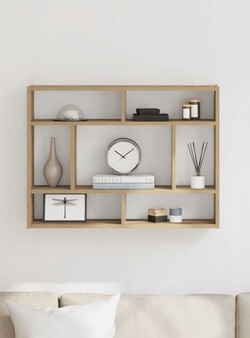 VidaXL Wandschap 75x16x55 cm bewerkt hout artisanaal eikenkleur