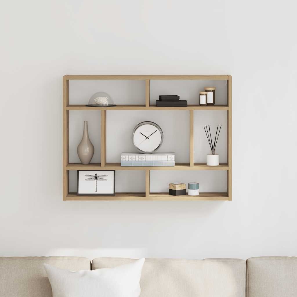 VidaXL Wandschap 75x16x55 cm bewerkt hout artisanaal eikenkleur
