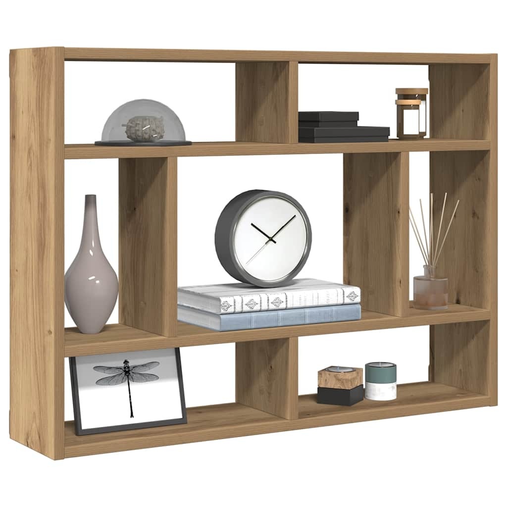 VidaXL Wandschap 75x16x55 cm bewerkt hout artisanaal eikenkleur
