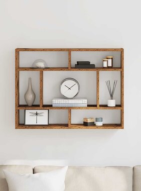 VidaXL Wandschap 75x16x55 cm bewerkt hout oud houtkleurig