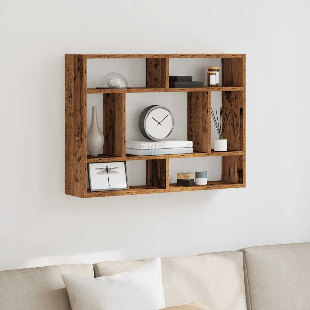 VidaXL Wandschap 75x16x55 cm bewerkt hout oud houtkleurig