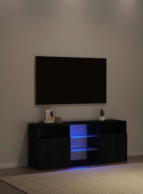 VidaXL Tv-meubel met LED 120x30x50 cm bewerkt hout zwart eiken
