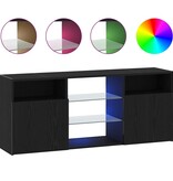 VidaXL Tv-meubel met LED 120x30x50 cm bewerkt hout zwart eiken