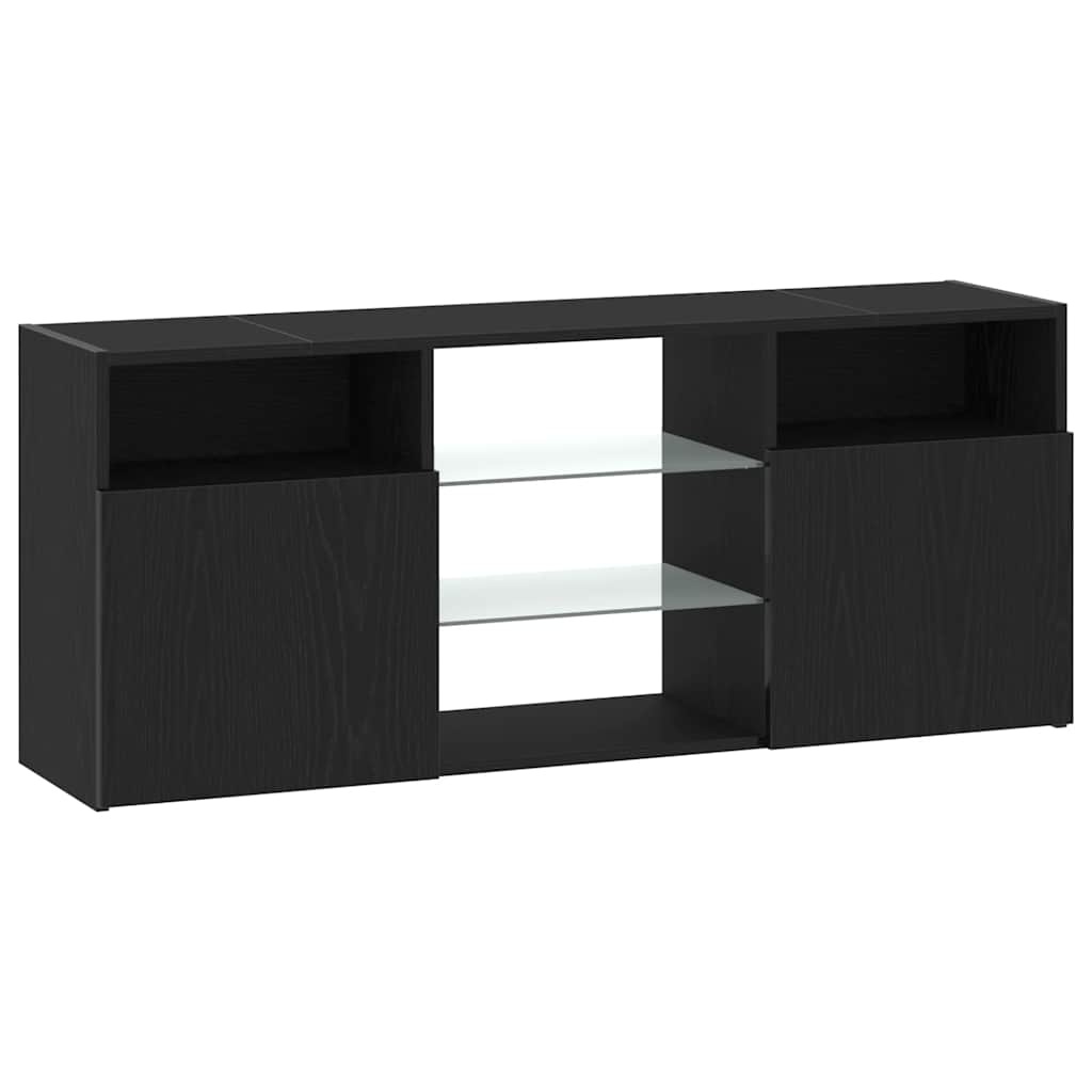 VidaXL Tv-meubel met LED 120x30x50 cm bewerkt hout zwart eiken